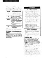 Preview for 8 page of Whirlpool SF305BEW Use And Care Manual