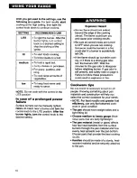 Preview for 10 page of Whirlpool SF378PEW Use And Care Manual