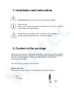 Preview for 2 page of Whirlpool Spatec Lima Use And Installation  Manual