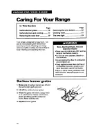 Preview for 16 page of Whirlpool TGR61W2B Use And Care Manual