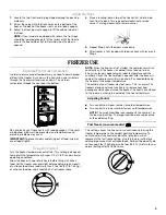 Preview for 9 page of Whirlpool UPRIGHT FREEZER Use & Care Manual