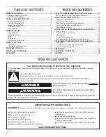 Preview for 2 page of Whirlpool WBC127BLS Use And Care Manual