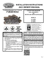 Preview for 1 page of White Mountain Hearth PONDEROSA LS-18P-2 Installation Instructions And Owner'S Manua