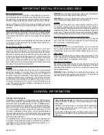 Preview for 3 page of White Mountain Hearth PONDEROSA LS-18P-2 Installation Instructions And Owner'S Manua