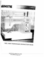 White Sewing 2380 Fashionaire Instruction Book preview