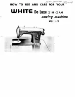 Preview for 1 page of White De Luxe ZIG-ZAG 625 Use And Care Manual