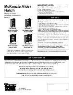 Preview for 1 page of Whittier Wood 1614AUF Assembly Instructions Manual