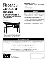 Preview for 1 page of Whittier Wood 2400GACd Assembly Instructions Manual