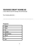 Preview for 2 page of Widex D-FA P User Instructions