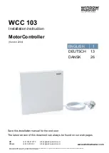 Preview for 1 page of Window Master MotorController WCC 103 Installation Instruction