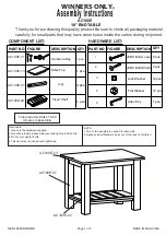 Preview for 1 page of Winners Only AC100E Assembly Instructions