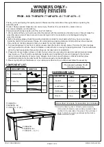 Preview for 1 page of Winners Only T1-SF4278 Assembly Instructions