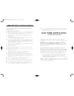 Preview for 2 page of Wolfgang Puck BBME025 Use And Care Manual