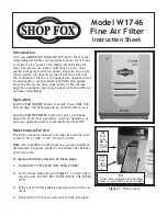 Woodstock Fine Air Filter W1746 Instruction Sheet preview