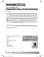 Preview for 30 page of Workzone 14.4 V LITHIUM-ION CORDLESS DRILL User Manual