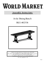 Preview for 1 page of World Market Avila 602536 Assembly Instructions Manual