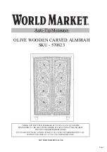 World Market OLIVE WOODEN CARVED ALMIRAH 570823 Manual preview