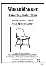 Preview for 1 page of World Market TYLER DINING CHAIR 541928 Assembly Instructions Manual