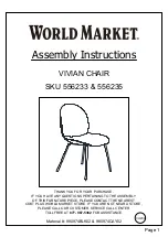 Preview for 1 page of World Market VIVIAN CHAIR 556233 Assembly Instructions Manual