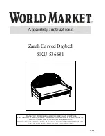 Preview for 1 page of World Market Zarah 536681 Assembly Instructions Manual