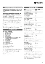 Preview for 9 page of Würth 0701 225 0 Translation Of The Original Operating Instructions