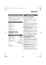 Preview for 72 page of Würth 07026231 Translation Of The Original Operating Instructions