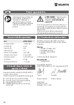 Preview for 20 page of Würth 0703 236 X Translation Of The Original Operating Instructions