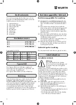 Preview for 6 page of Würth 0715 938 12 Instructions Manual