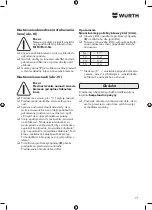 Preview for 71 page of Würth 0715 938 12 Instructions Manual