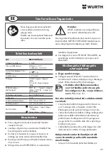 Preview for 43 page of Würth 0827 809 635 Translation Of The Original Operating Instructions