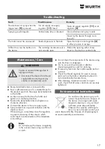 Preview for 17 page of Würth 0891 110 640 Translation Of The Original Operating Instructions