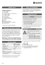 Preview for 70 page of Würth 0891 110 640 Translation Of The Original Operating Instructions