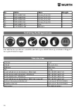 Preview for 56 page of Würth 0891 703 160 Operating Instructions Manual