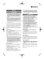 Preview for 14 page of Würth 5707 011 X Original Operating Instructions