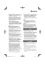 Preview for 99 page of Würth BMH 40-BL Translation Of The Original Operating Instructions