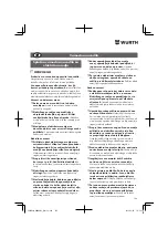 Preview for 104 page of Würth BMH 40-BL Translation Of The Original Operating Instructions