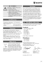 Preview for 179 page of Würth ESF 500-E Universal Operating Instructions Manual