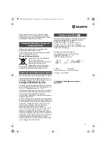 Preview for 87 page of Würth FP 12-A Translation Of The Original Operating Instructions