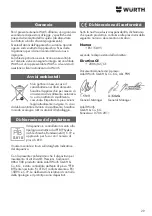 Preview for 29 page of Wurth Master 0864 500 Translation Of The Original Operating Instructions