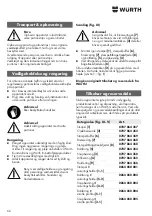 Preview for 66 page of Wurth Master 0864 500 Translation Of The Original Operating Instructions