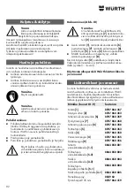 Preview for 82 page of Wurth Master 0864 500 Translation Of The Original Operating Instructions