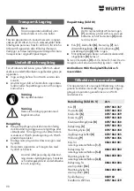 Preview for 90 page of Wurth Master 0864 500 Translation Of The Original Operating Instructions