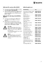 Preview for 91 page of Wurth Master 0864 500 Translation Of The Original Operating Instructions