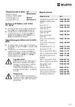 Preview for 123 page of Wurth Master 0864 500 Translation Of The Original Operating Instructions