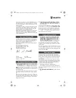 Preview for 62 page of wurth BS 10-A Translation Of The Original Operating Instructions