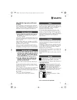 Preview for 70 page of wurth BS 10-A Translation Of The Original Operating Instructions