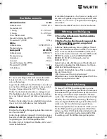 Preview for 6 page of wurth S 3-A Translation Of The Original Operating Instructions