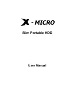 Preview for 1 page of X-Micro Slim Portable HDD User Manual