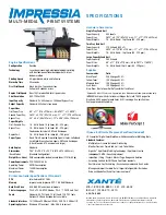 Preview for 4 page of Xante IMPRESSIA Specifications