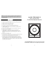 Preview for 2 page of XLine Sound ALIVE RB83 User Instructions